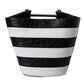 Balenciaga Black White Striped Exotic Skin Leather Maxi Bucket Tote Bag