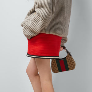 Gucci Wool Skirt With Braided Trim Red