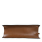 Versace Brown Top Handle Jacquard Leather Logo Crossbody Tote Bag