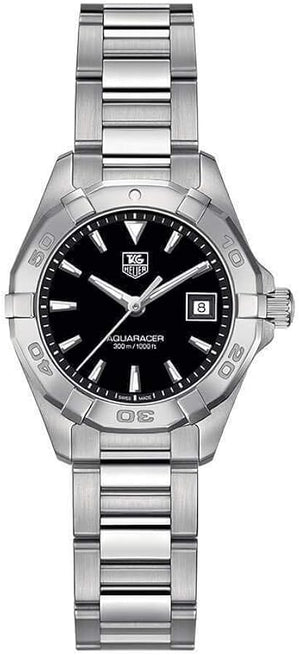 Tag Heuer Aquaracer Quartz Black Dial Silver Steel Strap Watch For Women Wbd1410 Ba0741