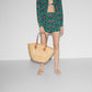 Gucci Medium Straw Tote with Gucci Patch