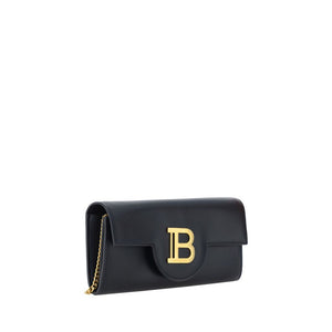 Balmain B-Buzz Logo-Plaque Shoulder Wallet Black