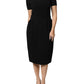 Emporio Armani Black Viscose Short Sleeves Sheath Midi Dress