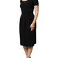 Emporio Armani Black Viscose Short Sleeves Sheath Midi Dress