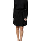 Emporio Armani Black Viscose Long Sleeves A-line Mini Dress