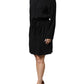 Emporio Armani Black Viscose Long Sleeves A-line Mini Dress