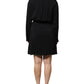 Emporio Armani Black Viscose Long Sleeves A-line Mini Dress