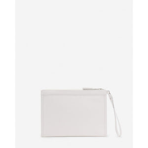 Lanvin White Leather Men Pouch Wallet