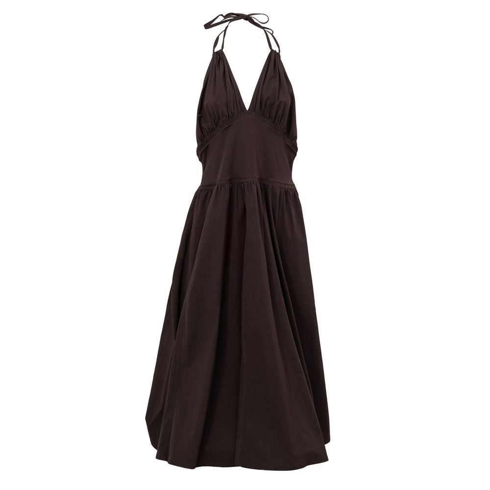 Brown dress with thin straps on a white background