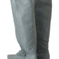 Valentino Blue Leather Elastic Flats Pull On Knee High Boots Shoes