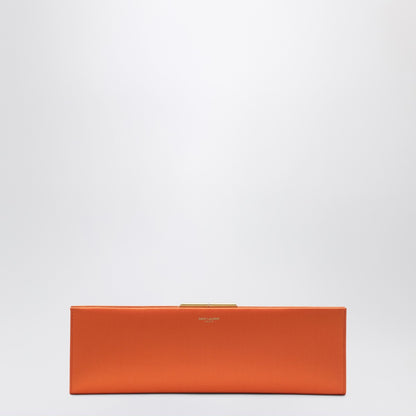 Saint Laurent Midnight Clutch Large in Orange Satin