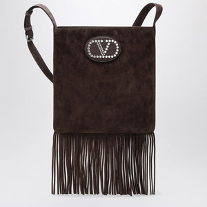 Valentino Garavani Nellcôte dark brown suede bag