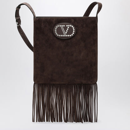 Valentino Garavani Nellcôte dark brown suede bag