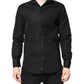 Emporio Armani Black Cotton Long Sleeves Men Formal Dress Shirt