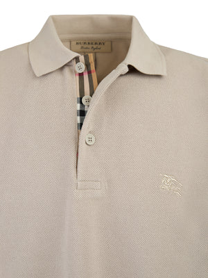 Burberry Pale Stone Cotton Collared Polo Shirt