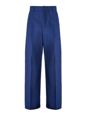 Gucci Blue Classic Cotton Pants