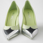 Prada Satin And Metallic Leather Pumps