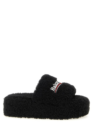 Balenciaga Furry Platform Slides