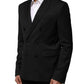 Emporio Armani Black Double Breasted Men Jacket Suit Blazer