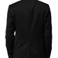 Emporio Armani Black Double Breasted Men Jacket Suit Blazer