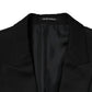 Emporio Armani Black Double Breasted Men Jacket Suit Blazer