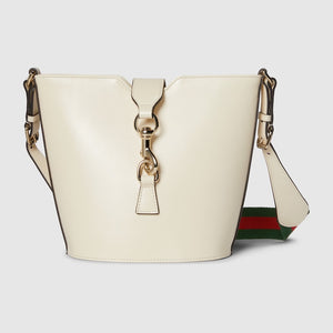 Gucci Mini Bucket Shoulder Leather Bag Off White