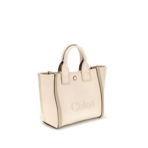 Chloé Carry Small Canvas Tote Bag Blushy Beige