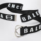 Balenciaga D-Ring belt in black and white canvas