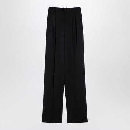 Saint Laurent Black wool wide trousers