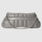 Gucci Horsebit Chain Medium Shoulder Bag Quilted Grey