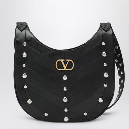Valentino Garavani Valentino Garavani Small Hoboho bag with black chevron pattern and studs
