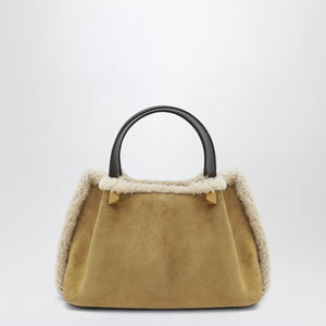Valentino Garavani Valentino Garavani VLogo Small beige suede bag