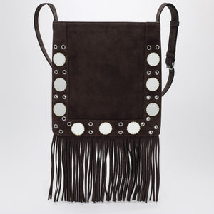 Valentino Garavani Valentino Garavani Nellcôte brown suede bag with fringes