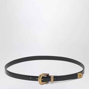 Valentino Garavani Black VLogo Signature belt in polished calfskin