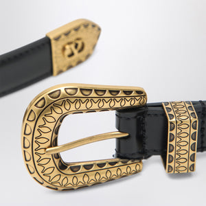 Valentino Garavani Black VLogo Signature belt in polished calfskin