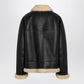 Saint Laurent Black leather and shearling jacket
