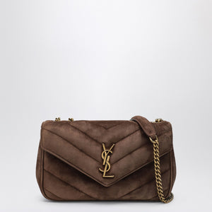 Saint Laurent Saint Laurent Small LouLou bag in brown quilted suede