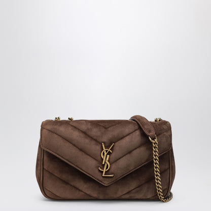 Saint Laurent Saint Laurent Small LouLou bag in brown quilted suede