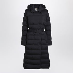 Burberry Black double-breasted padded coat with belt