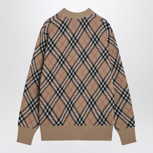 Burberry Wool and mohair blend check cardigan