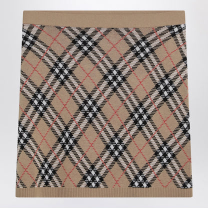 Burberry Wool and mohair blend check mini skirt