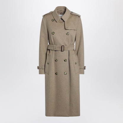 Burberry Beige mélange double-breasted cashmere coat