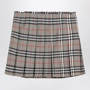 Burberry Grey wool kilt skirt with Check pattern