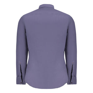 Hugo Boss Blue Cotton Men Shirt