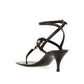 Saint Laurent Cassandra Leather Flip-Flop Sandals