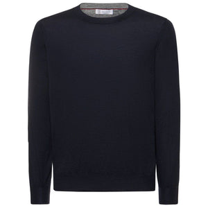 Brunello Cucinelli Blue Cashmere Men Sweater