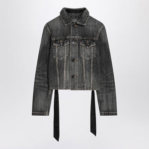 Balenciaga Dark grey denim jacket with laces