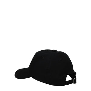 Valentino Garavani Black Cotton Caps (Baseball Hat)