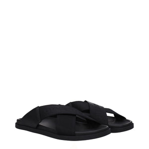 Givenchy Black Fabric Slippers Sandals
