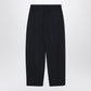 Alexander McQueen Wide navy blue wool trousers